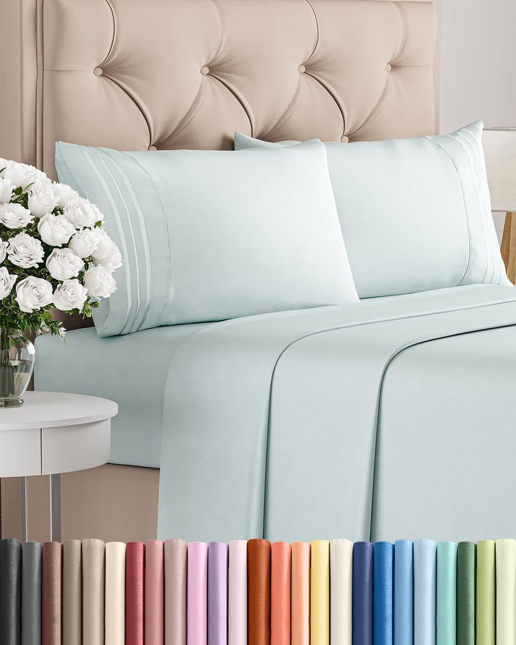 King Size 4 Piece Sheet Set - Comfy Breathable & Cooling Sheets - Hotel Luxury Bed Sheets for Women & Men - Deep Pockets, Easy-Fit, Extra…
