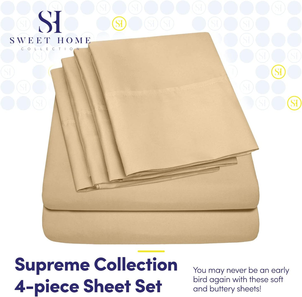 Twin Size Bed Sheets - 4 Piece 1500 Supreme Collection Fine Brushed Microfiber Deep Pocket Twin Sheet Set Bedding - 1 EXTRA PILLOW CASES…