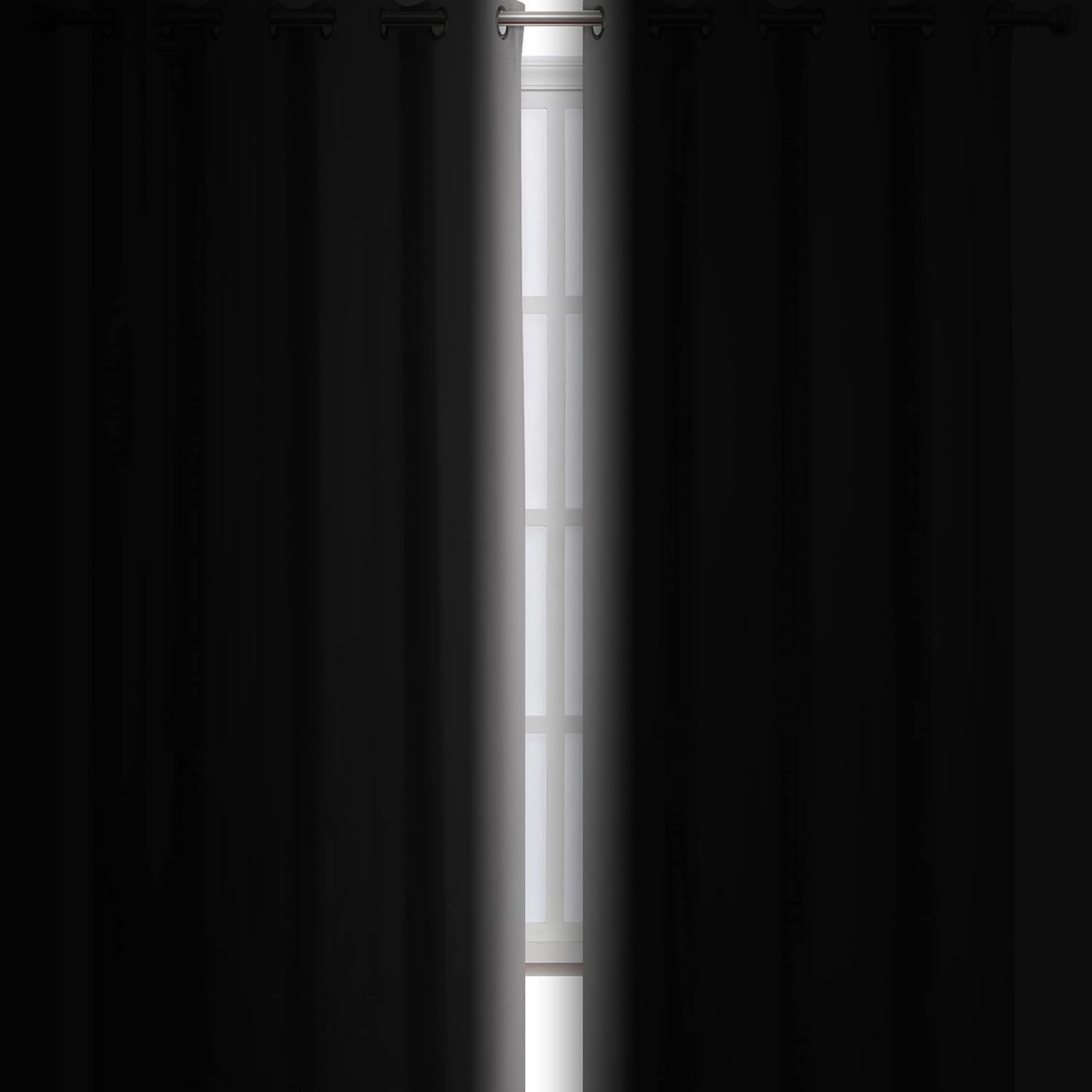 Lemomo Blackout Curtains 66 x 95 inch/Light Grey Curtains Set of 2 Panels/Thermal Insulated Room Darkening Bedroom Curtains 95 inch Grey