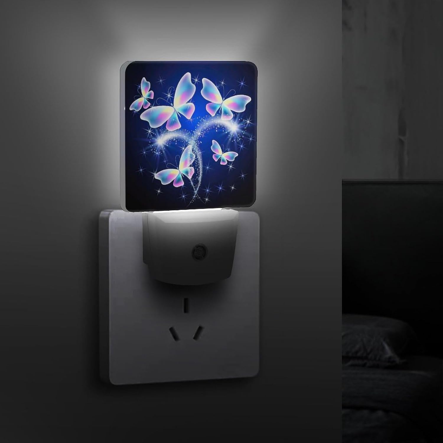 YKJAHSD Butterfly Night Light, Plug into Wall Decor Nightlights for Bedroom, Bathroom, Hallway, Kitchen, with Dusk to Dawn Light Aut…