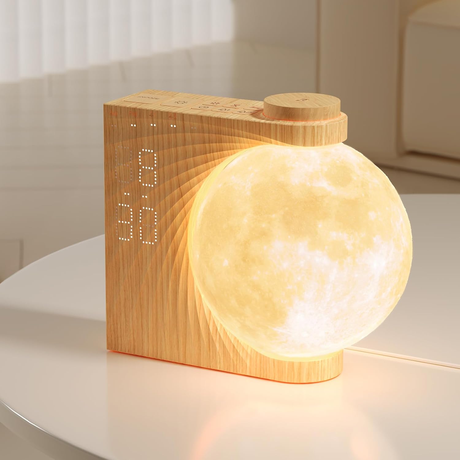 Sunrise Alarm Clocks for Heavy Sleepers, Night Lamp Clocks for Bedrooms with Moon Light,10 Light Effects,30/60/90 Timer,10 Sleep Nature…