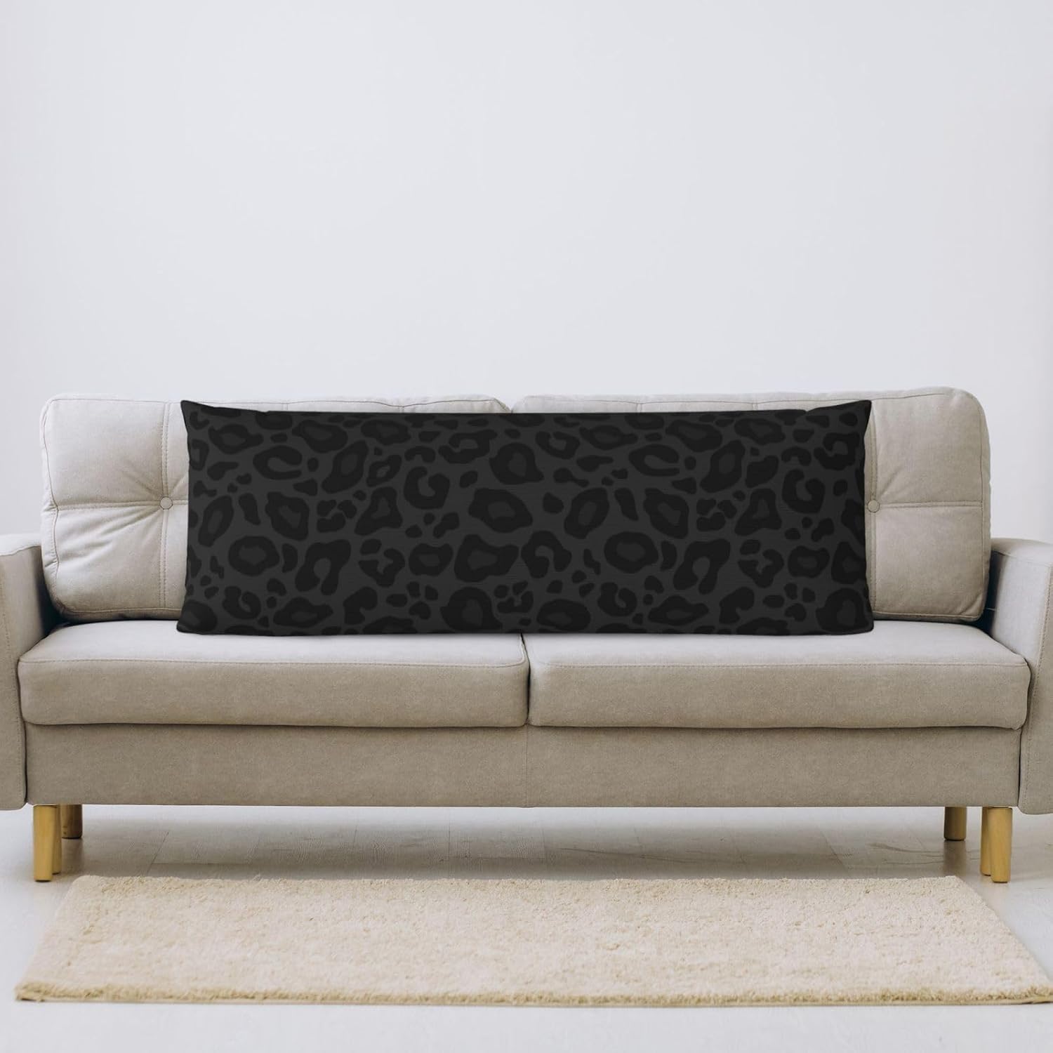 Sovvin Black Leopard Cheetah Print Body Pillow Cover Long Pillow Case with Zipper Decorative Soft Cushion Bedding Pillowcase for Cou…