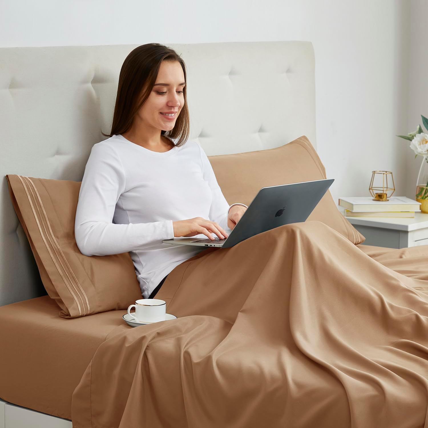 Nestl Mocha King Pillow Cases 2 – Soft King Size Pillow Case, 1800 Brushed Microfiber Pillowcases, Envelope Closure Pillowcase, King Pillow…