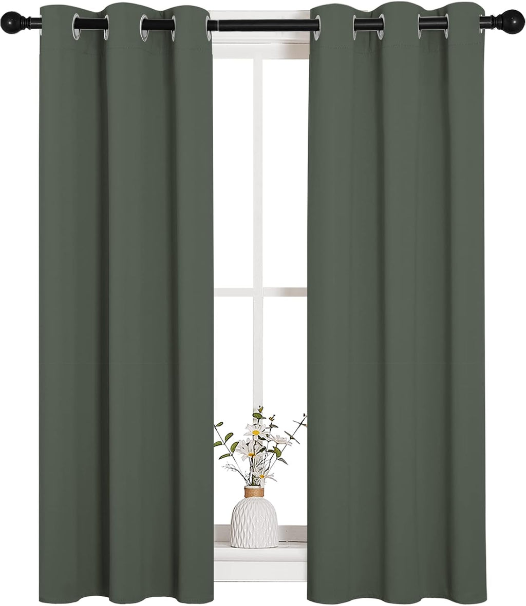 NICETOWN Blackout Curtain Panels for Living Room, Thermal Insulated Solid Grommet Top Blackout Draperies/Drapes for Christmas Window…