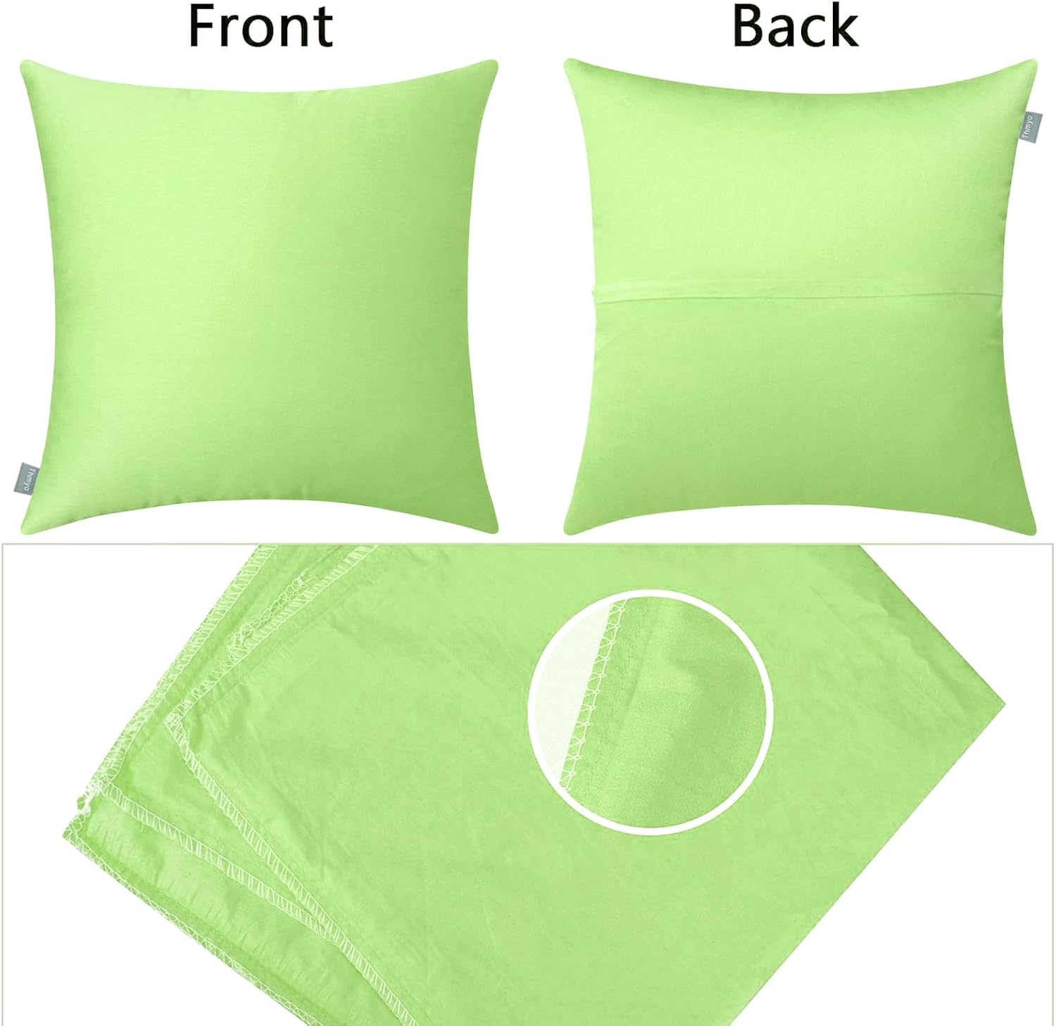 Thmyo 4-Pack 100% Cotton Comfortable Solid Decorative Throw Pillow Case, Square Cushion Cover Pillowcase Sublimation Blank Pillow Covers DI…