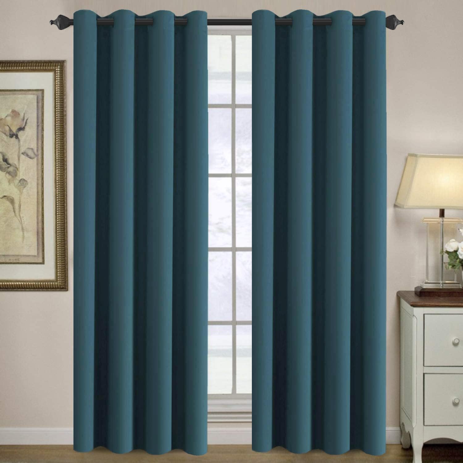H.VERSAILTEX Blackout Curtain for Living Room Thermal Insulated Window Treatment Curtain Extra Long 96 inch Length Energy Savin…