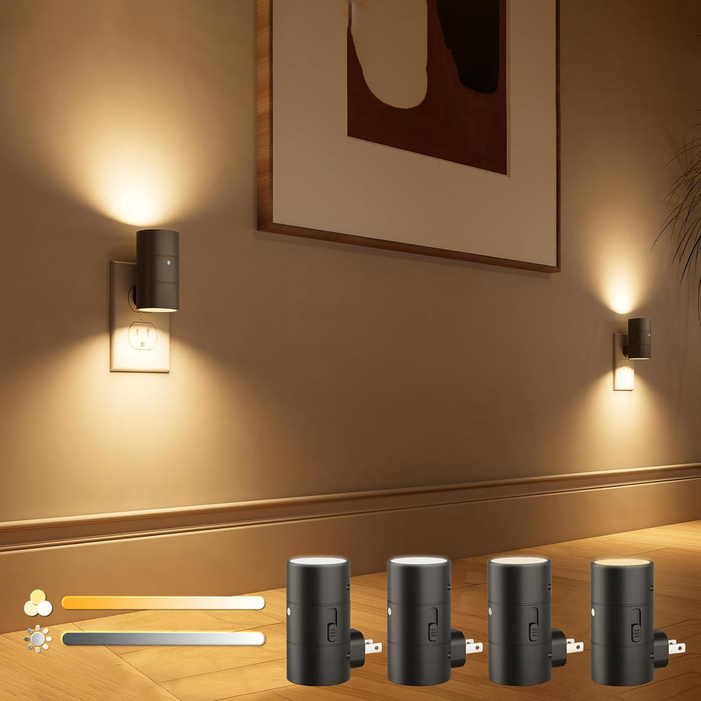 Volisun Night Lights Plug into Wall, Dimmable LED Nightlight with Dusk to Dawn Light Sensor, 0-100LM Adjustable Brightness, 3 Color Tempera…