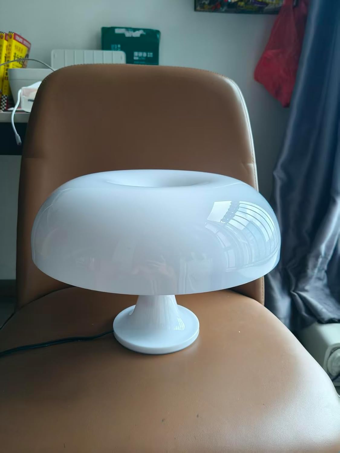 White Mushroom Lamp, Mid Century Modern Table Lamp for Bedroom, Minimalist Mushroom Decor Bedside Small Lamps, 2700K(Bulb Included, Plug…