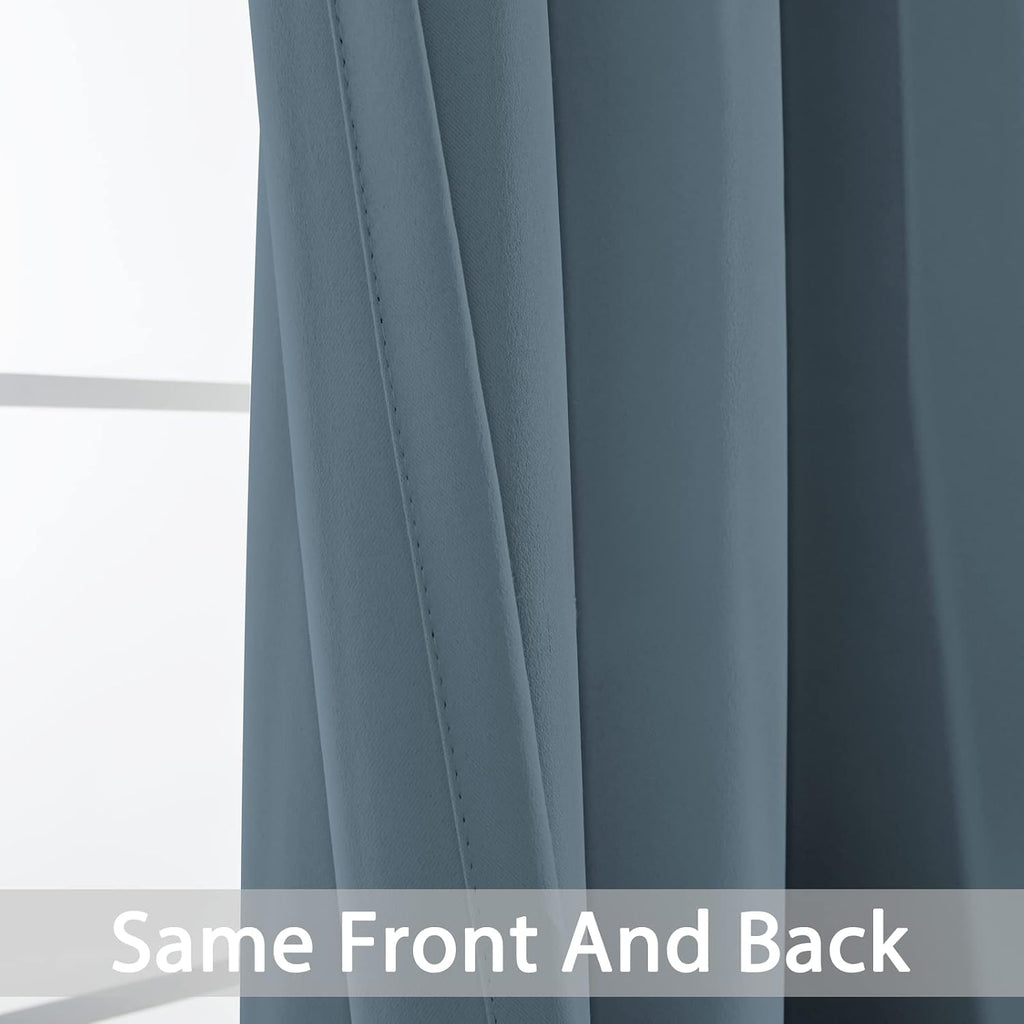 Yakamok 84 Inch Length 100% Blackout Curtains for Bedroom, Light Blocking Drapes Room Darkening Thermal Insulated Solid Grommet Panels…