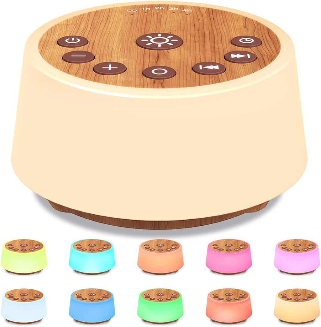 Color Noise Sound Machines with 10 Colors Night Light 25 Soothing Sounds and Sleep White Noise Machine 32 Volume Levels 5 Timers…