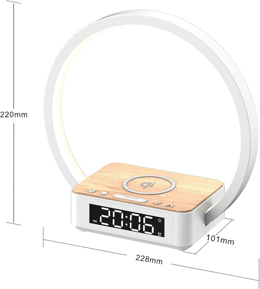 Blonbar Desk Lamp with Alarm Clock Qi Wireless Charger, Touch Lamp for bedroom 3 Light Hues, Bedside Lamp 10W Max Wireless Charging Table…