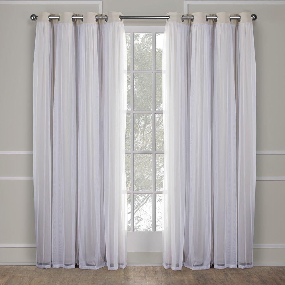 TOWN & COUNTRY LUXE Talia Double Layer Indoor Curtains, Sheer and Room Darkening Blackout, Grommet Top, Energy Efficient, 2-Pack Set…