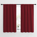 NICETOWN Christmas Burgundy Curtains Blackout Drape Panels - Lights Block Out Window Treatment Short Curtain Sets for Loft and Basement…