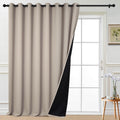 Yakamok Extra Wide 100% Blackout Curtains for Patio Door, Thermal Backing Sliding Glass Door Drape, Privacy Assured Window Treatment for…