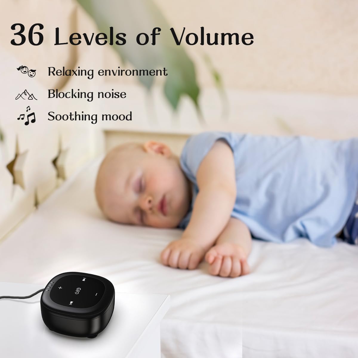 Hushingwhitenoisemachine White Noise Sound Machine with 30 Soothing Sounds 36 Adjustable Volume Brown Noise Sound Machines for Sleep Office…