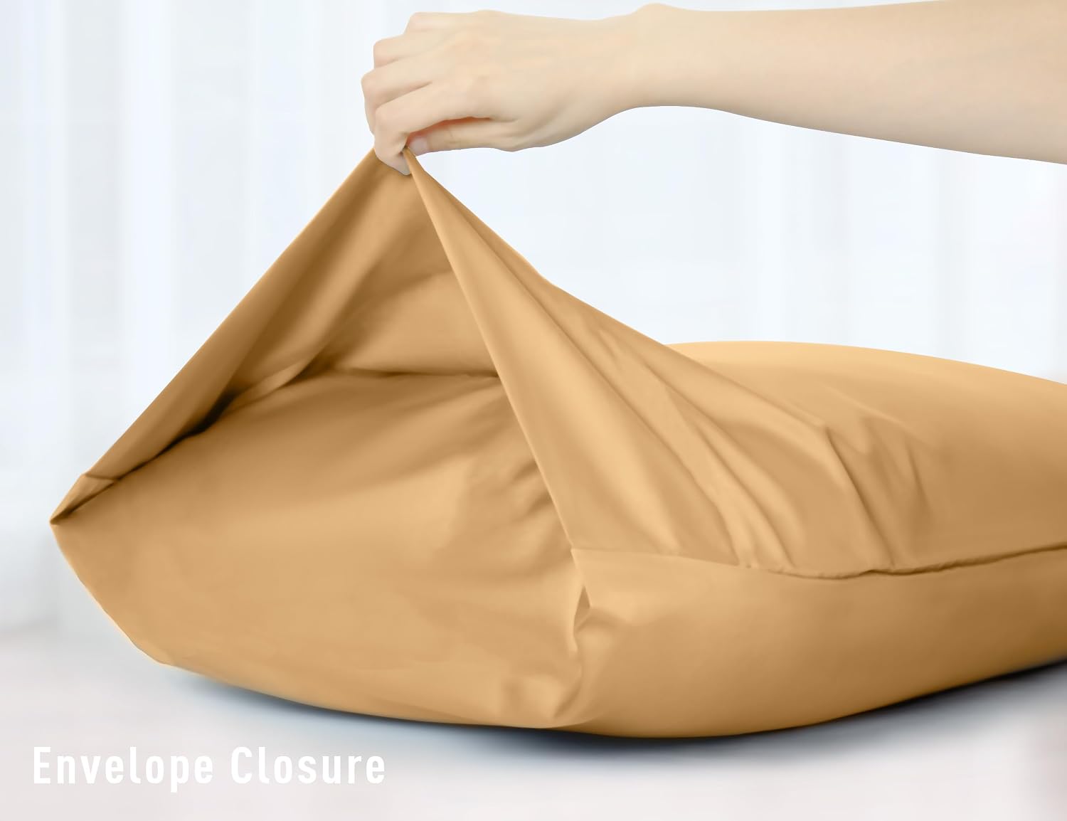 Sunflower Body Pillowcase 100% Cotton Long Pillow Cover/Case Envelope Closure 1 Pack, 20×54 inches Desert Mist, Soft and Breathable