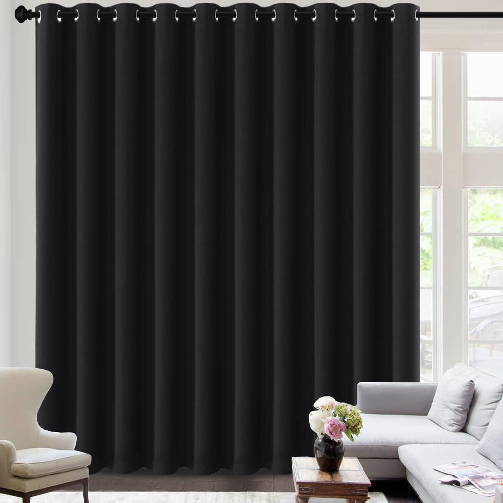 H.VERSAILTEX 100% Blackout Curtains for Sliding Glass Door Room Divider Curtains Noise Reduce Curtain Panel Portable Window Scr…