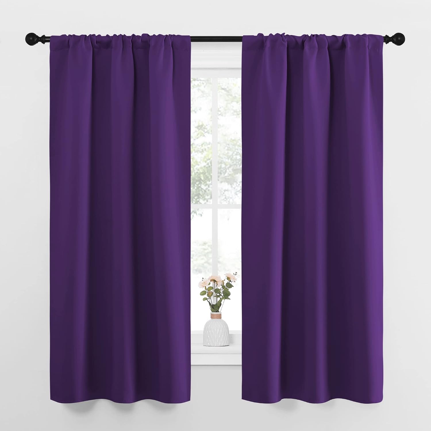 NICETOWN Bedroom Curtain Panels for Kids Room, Triple Weave Home Decoration Thermal Insulated Solid Blackout Curtains & Drapes for…