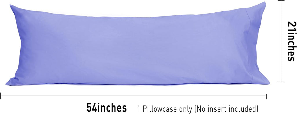 Sunflower Body Pillowcase 100% Cotton Long Pillow Cover/Case Envelope Closure 1 Pack, 20×54 inches Lavender, Soft and Breathable