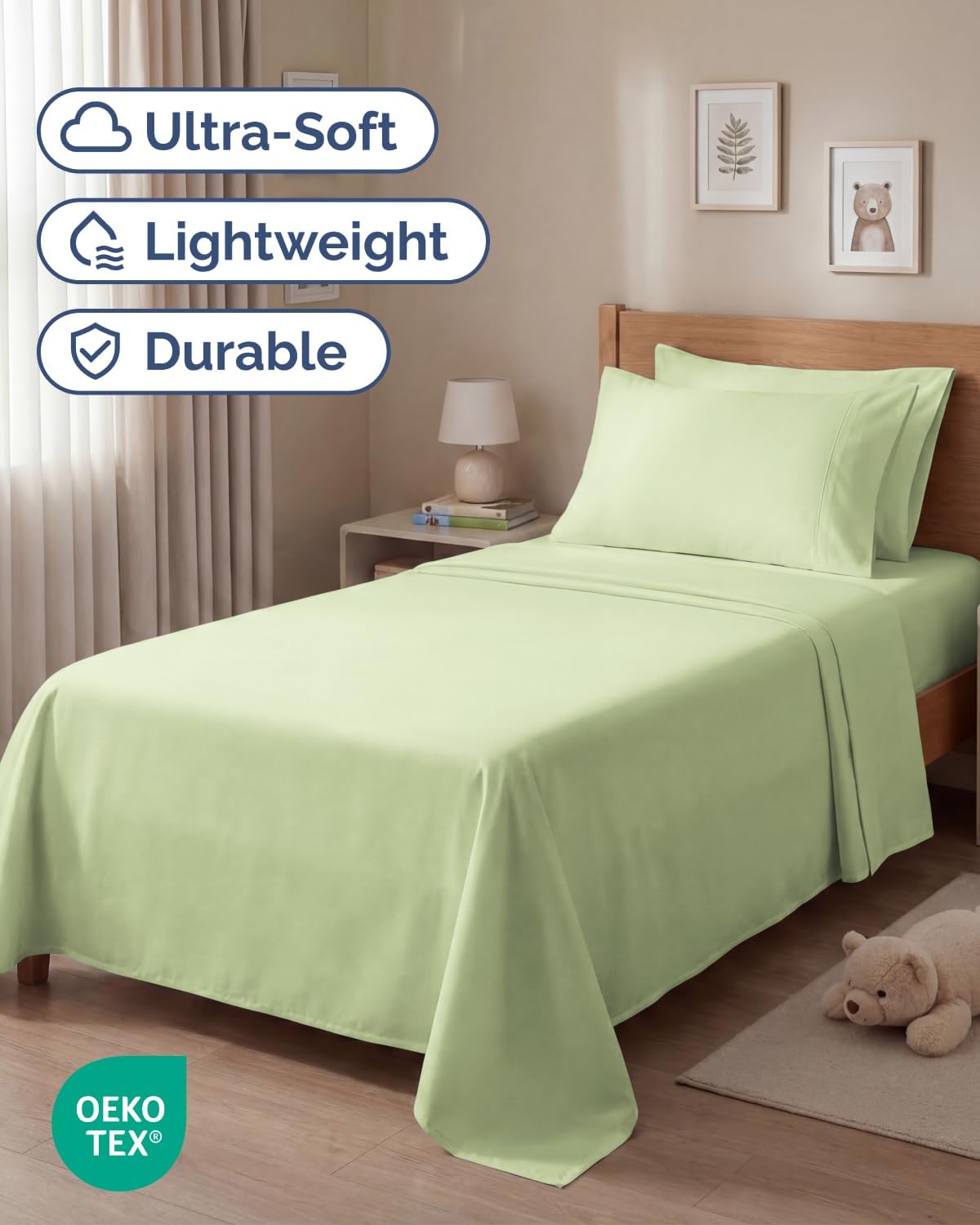 Twin 4 Piece Sheet Set - Comfy, Breathable & Cooling - Hotel Luxury Bedding for Women, Men, Kids, Teens & Children - 1 Flat & 1 Fitted…