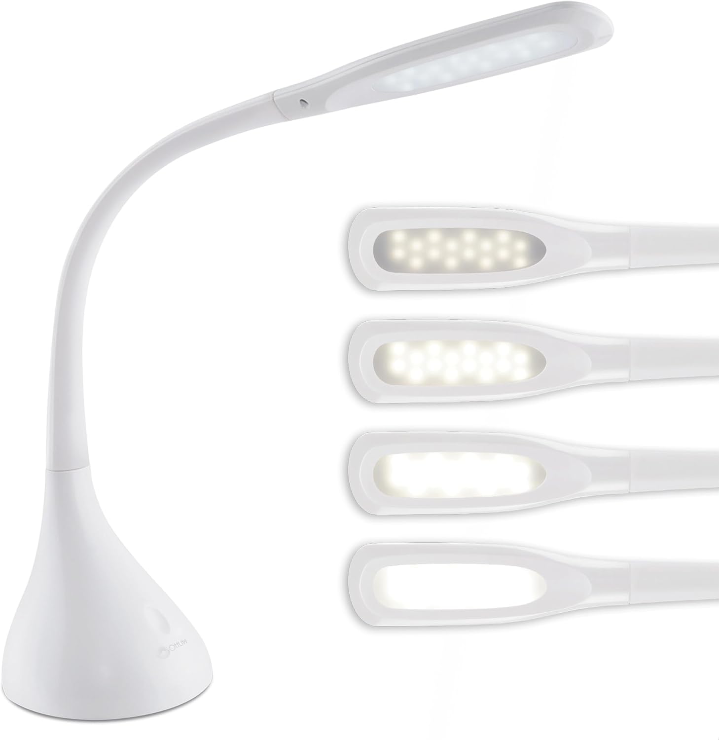 Ottlite Creative Curves LED Desk Lamp with Adjustable Neck - Dimmable with 4 Brightness Settings & Energy Efficient Natural Daylight LEDs f…