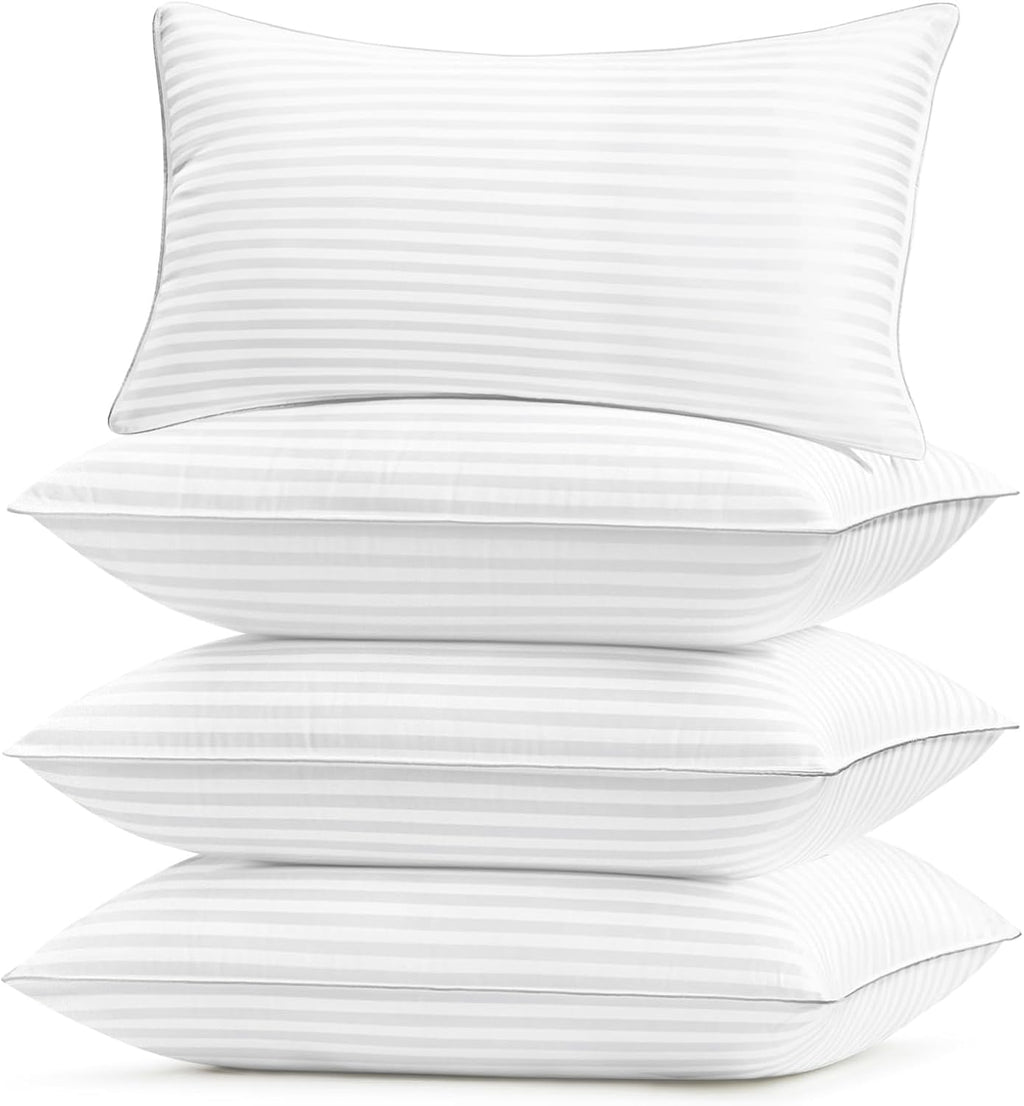 Basic Beyond Hotel Collection Bed Pillows for Sleeping - King Size Pillows Set of 4, 20x36, White