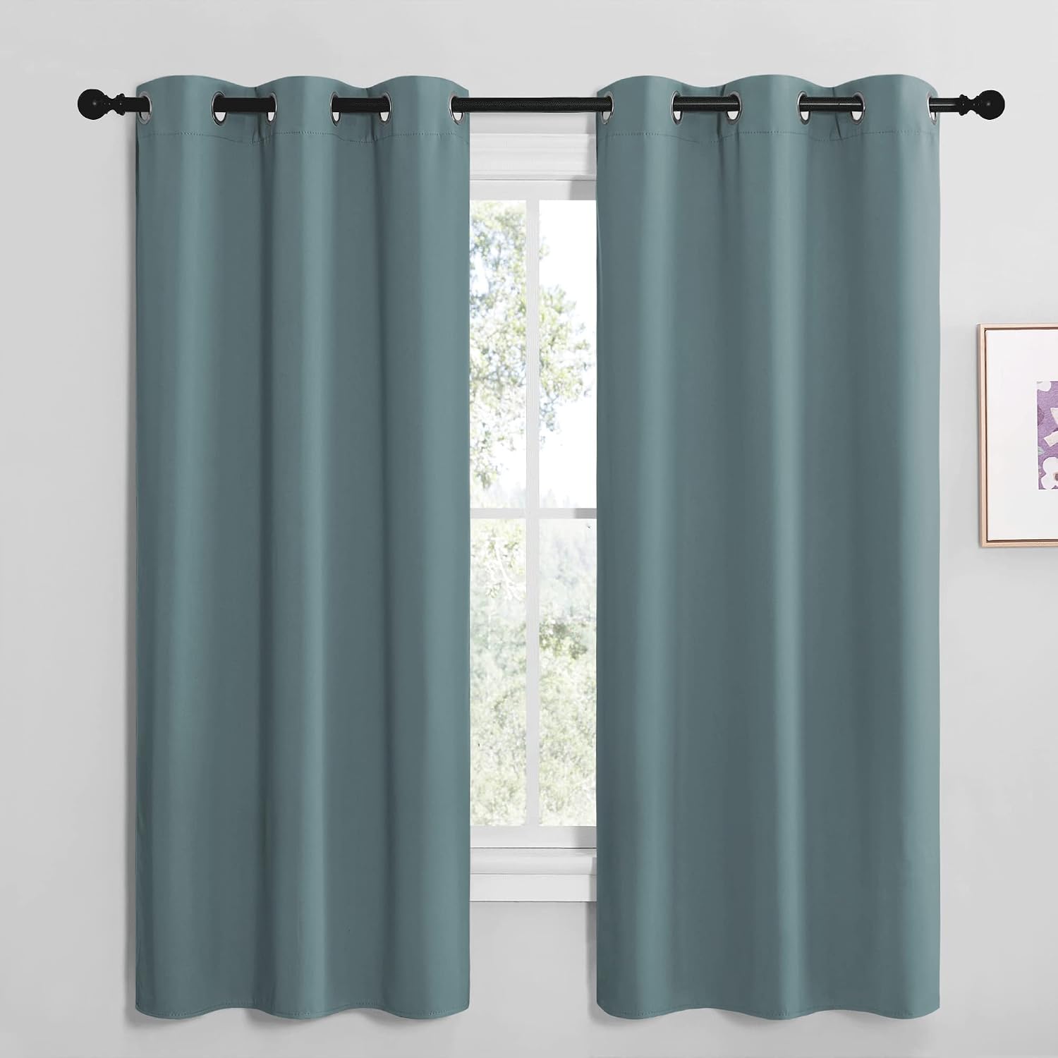 NICETOWN Modern Blackout Curtains Noise Reducing, Thermal Insulated and Privacy Room Darkening Drape Panels for Boy's Guest Room Door…