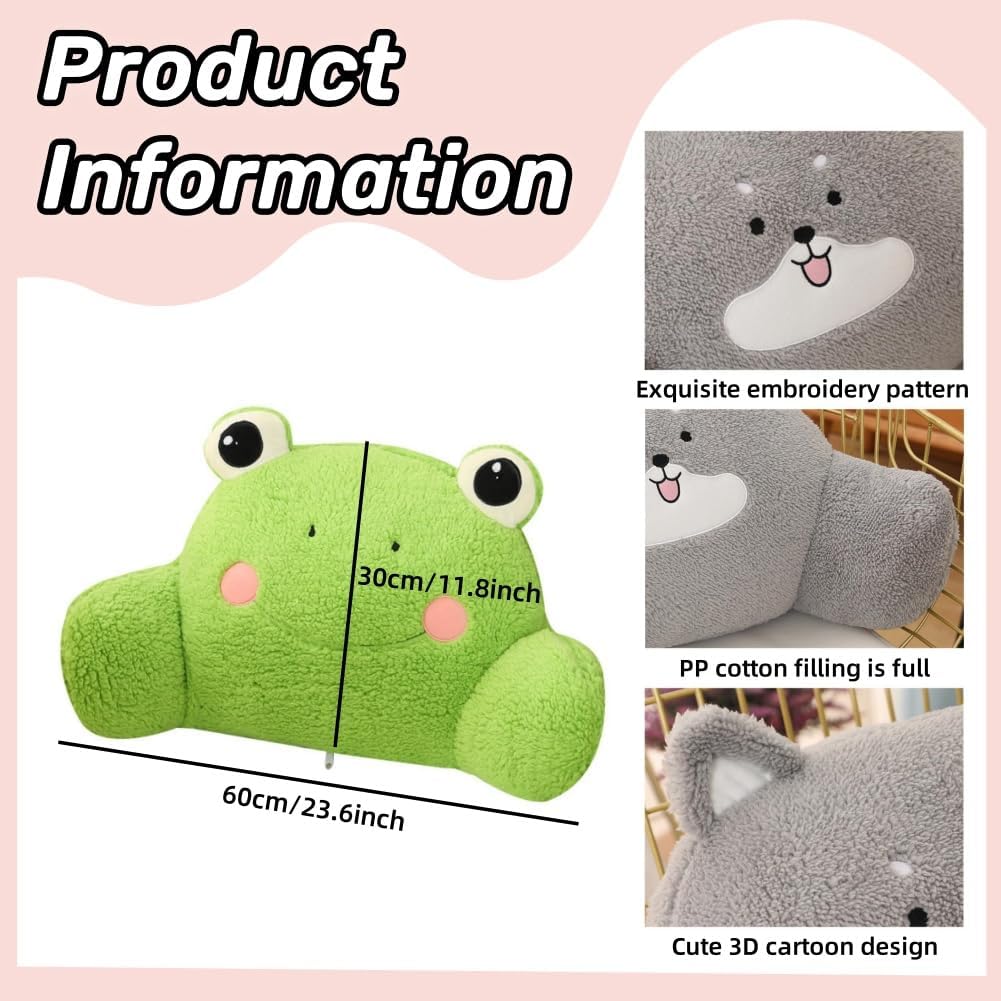 Cute Cartoon Reading Pillow Soft Bed Rest Lumbar Pillow Comfortable Bed Wedge Backrest Chair Cushion for Reading, Relaxing, Watching TV, Gaming