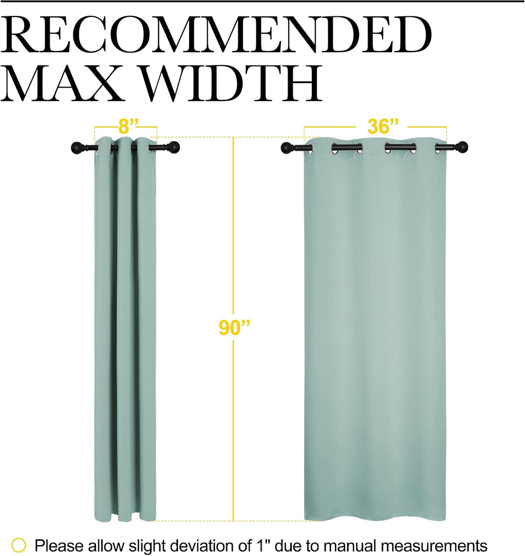NICETOWN Patio Glass Door Panels - Blackout Curtains for Bedroom/Living Room, Privacy Panel Drapes for Dining and Guest Room (Aqua, 42…