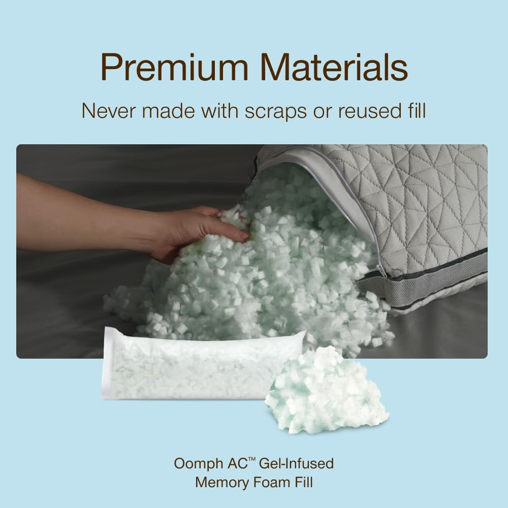 CoopSleepGoods Coop Home Goods Extra Oomph AC Fill, Gel-Infused Memory Foam & Poly Fill, Extra Fill Bag, Refill for Eden Memory Foam Pillow…