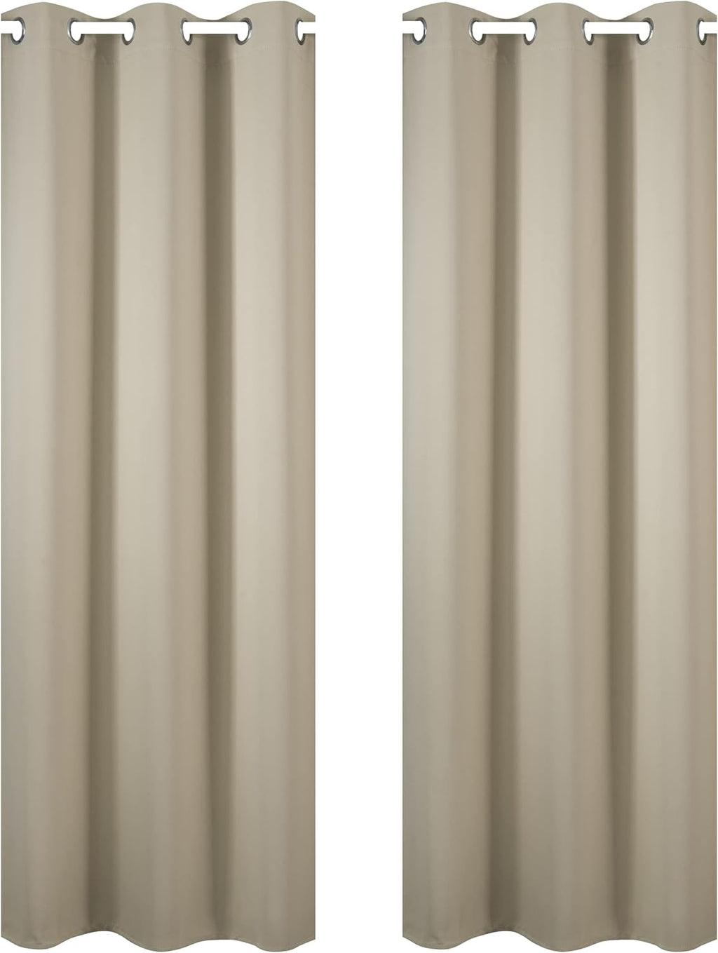 Lemomo Beige Blackout Curtains 34 x 84 Inch Length/Set of 2 Curtain Panels/Thermal Insulated Room Darkening Blackout Curtains for Bedroom 8…
