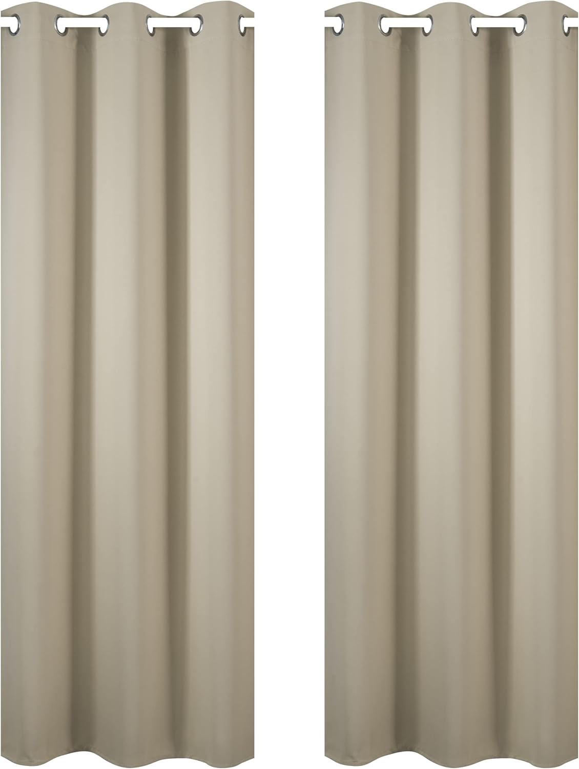 Lemomo Beige Blackout Curtains 34 x 84 Inch Length/Set of 2 Curtain Panels/Thermal Insulated Room Darkening Blackout Curtains for Bedroom 8…