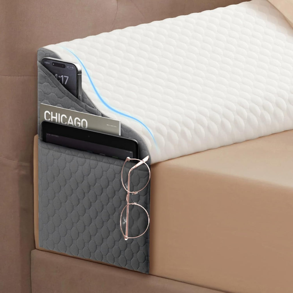 Simpledad Twin Size Bed Wedge Pillow Headboard, Pillow Wedge for Headboard Gap(0-8"), Mattress Gap Filler Wedge, Stop Items Falling and Get…