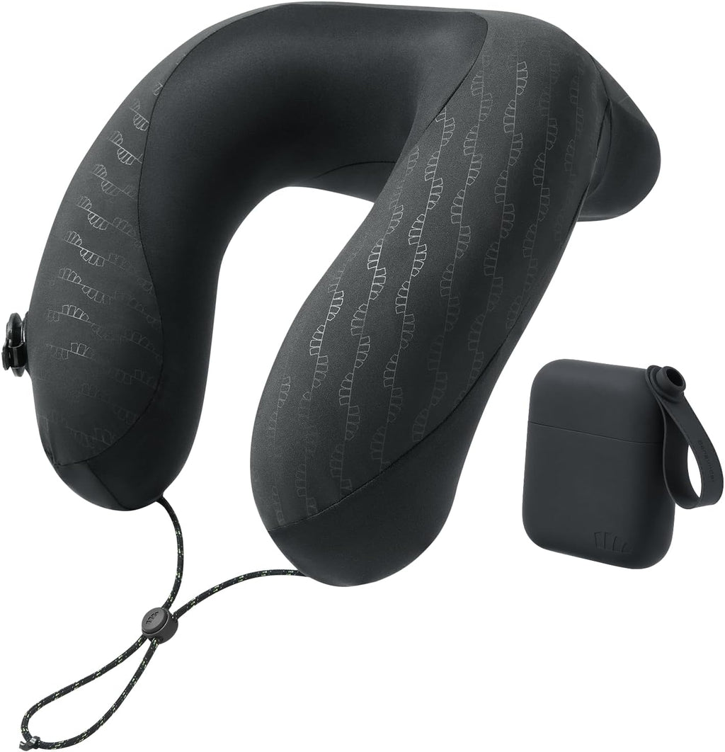 BENEUNDER Travel Neck Pillow for Airplane, Inflatable Compact 360°Head Support Pillow, Comfortable Breathable Cover for Travel, Train, Car…