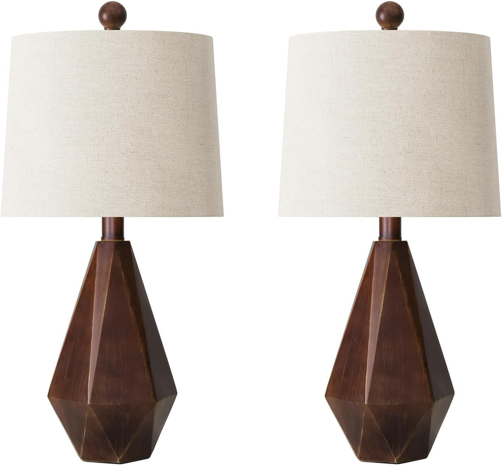 PoKat 20.25" Farmhouse Table Lamps Set of 2 for Night Stands, Vintage Bedside Lamps for Bedroom Living Room, Modern Bedroom Lamps for End…