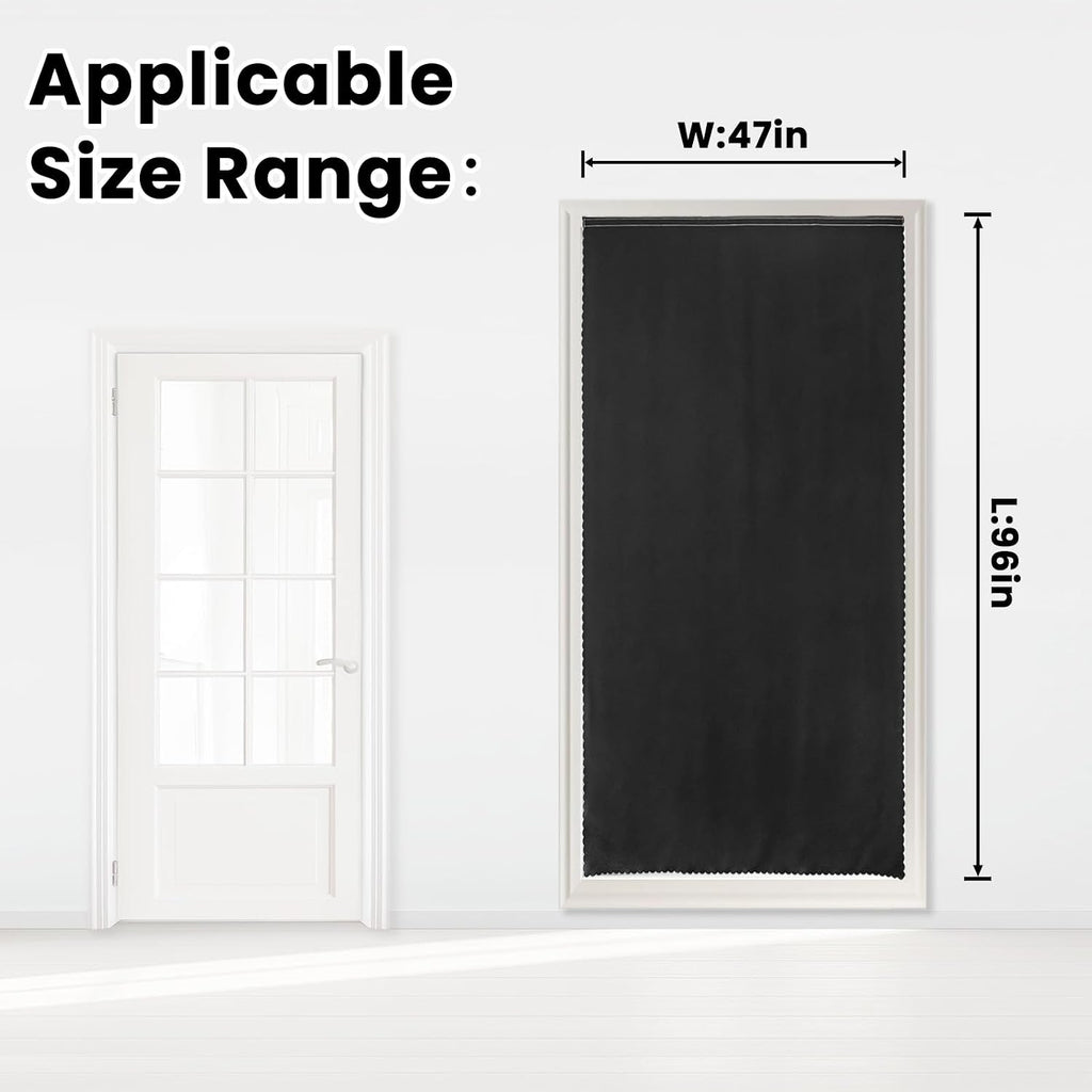 Adhesive Blackout Curtains- Self Stick Curtain No Rod Needed Easy to Hang Curtain, Use for Bedroom, Living Room, Dining Room, Kitchen…