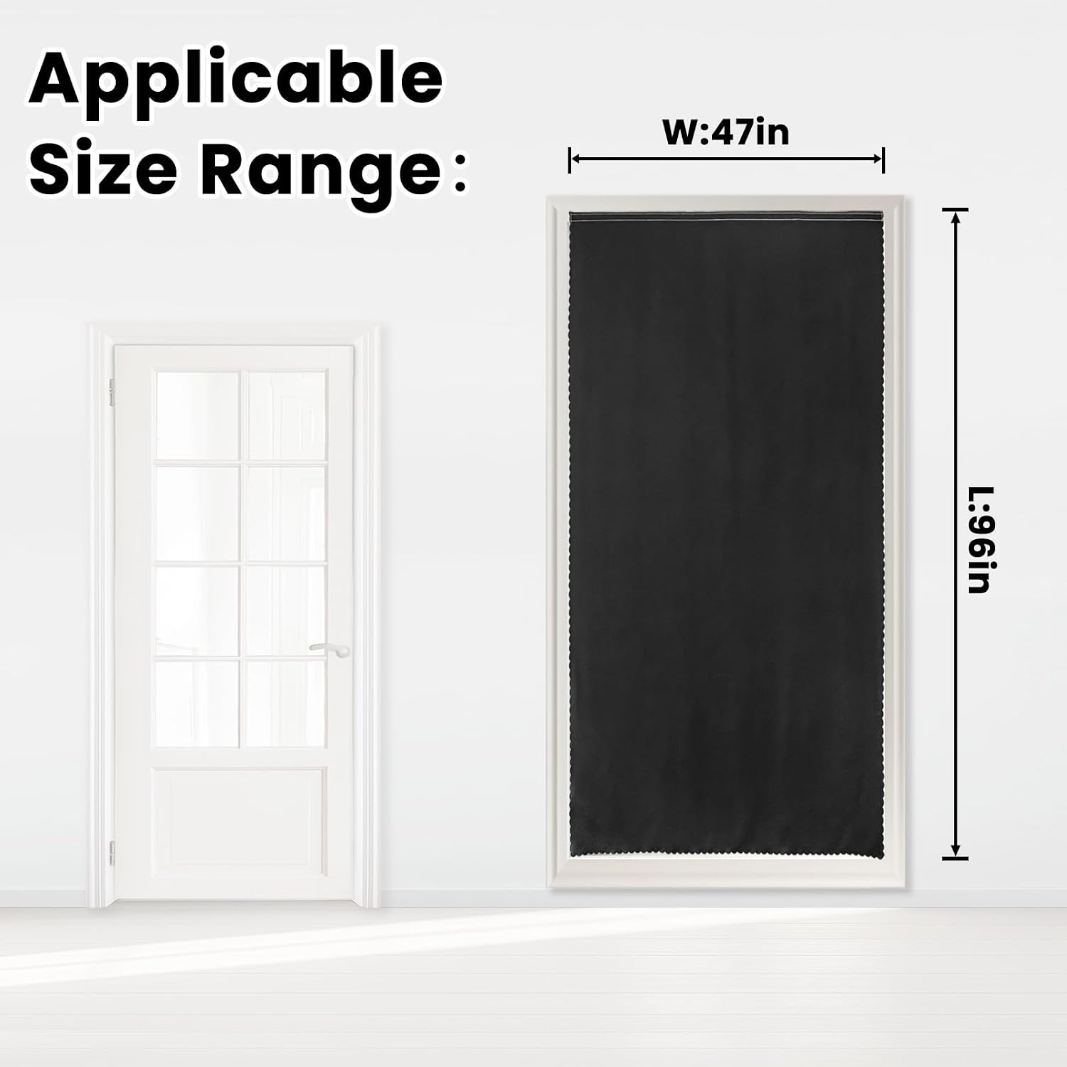 Adhesive Blackout Curtains- Self Stick Curtain No Rod Needed Easy to Hang Curtain, Use for Bedroom, Living Room, Dining Room, Kitchen…