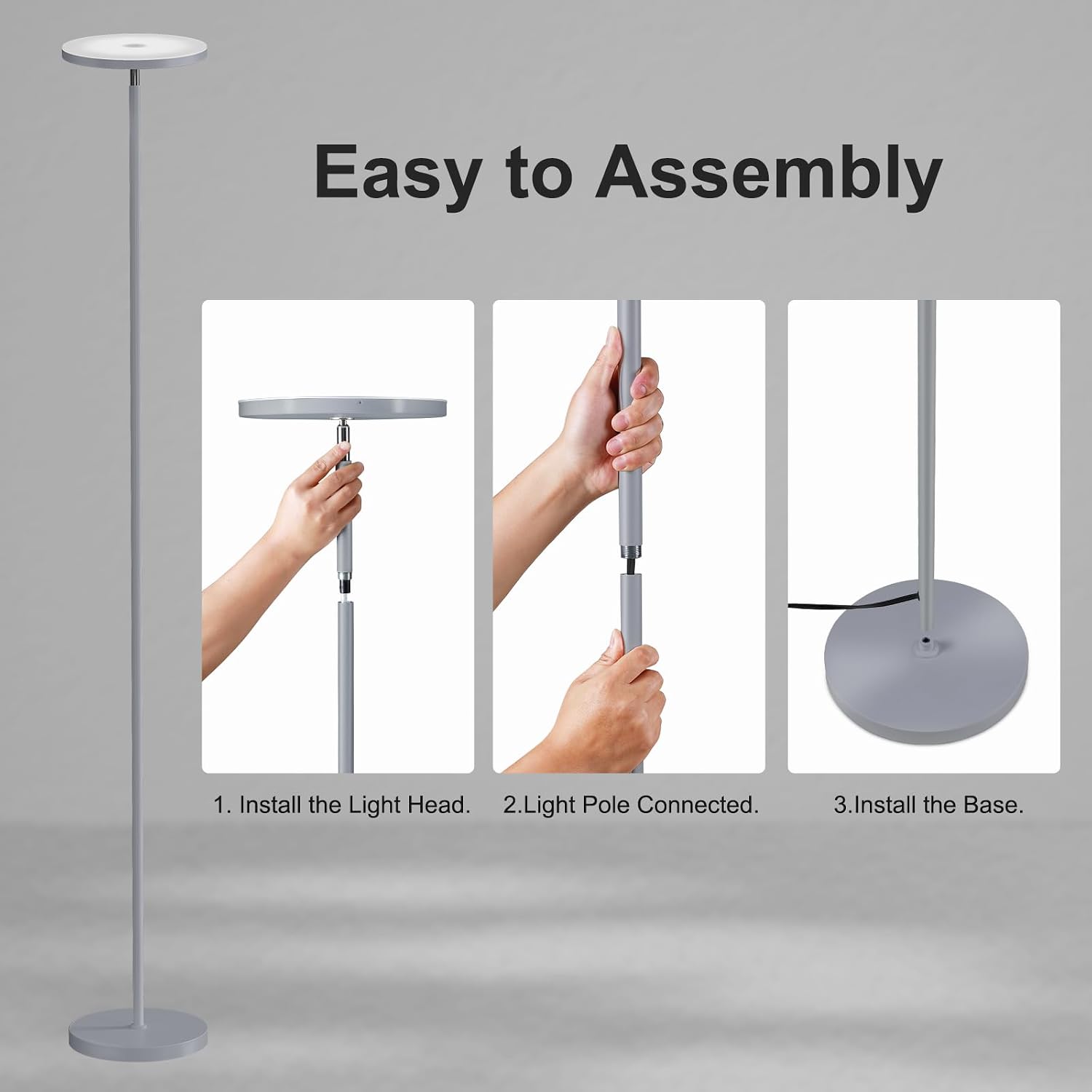 Sunmory Floor Lamps for Living Room, 32W/3000LM Super Bright LED Floor Lamp with Remote Control, 69" Tall Standing Lamp with Stepless Dimma…