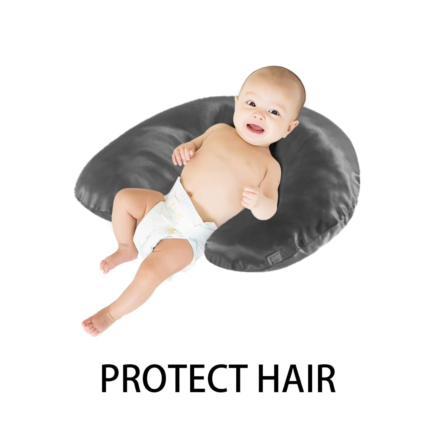 Pro Goleem Satin Nursing Pillow Cover Silk Feeling Soft Feeding Pillow Slipcover for Breastfeeding Moms Fits Standard Infant Nursing…