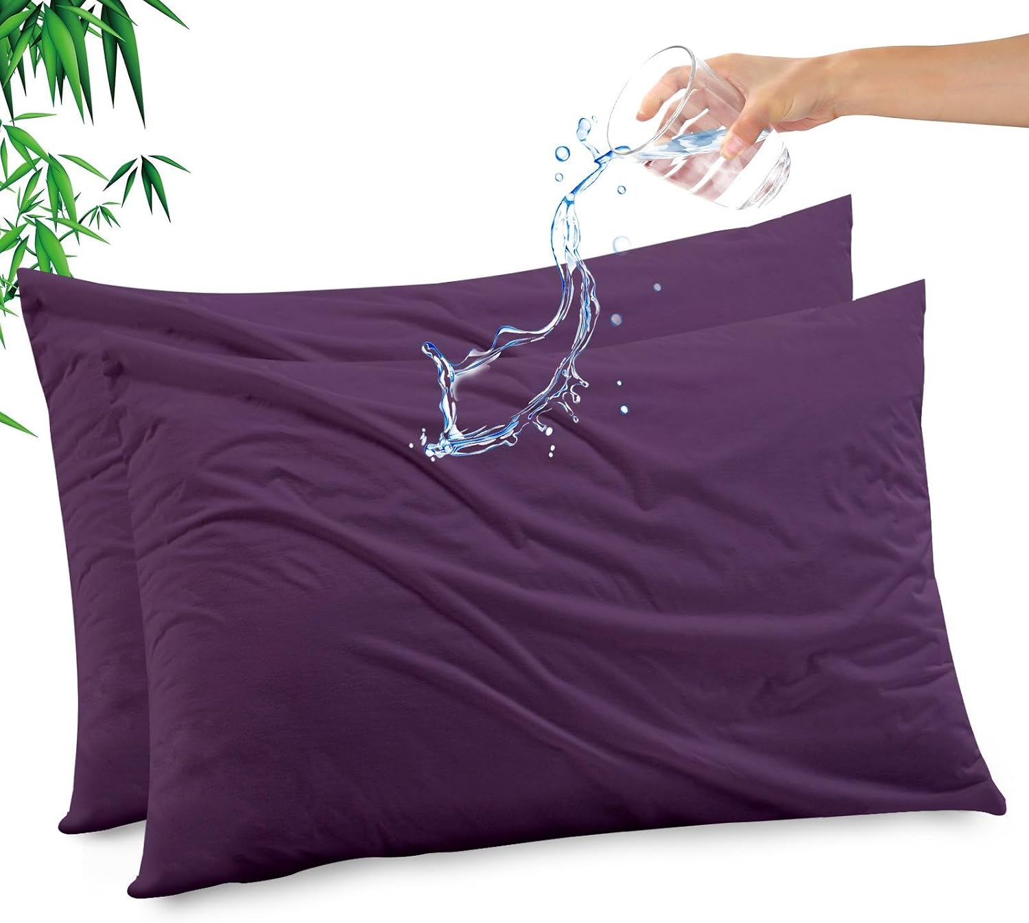 Gogreen Bamboo Rayon Waterproof Pillow Protector, Breathable Pillow Cover, Cooling Pillow Case Protector with Zipper, Super Soft Pillow Cas…