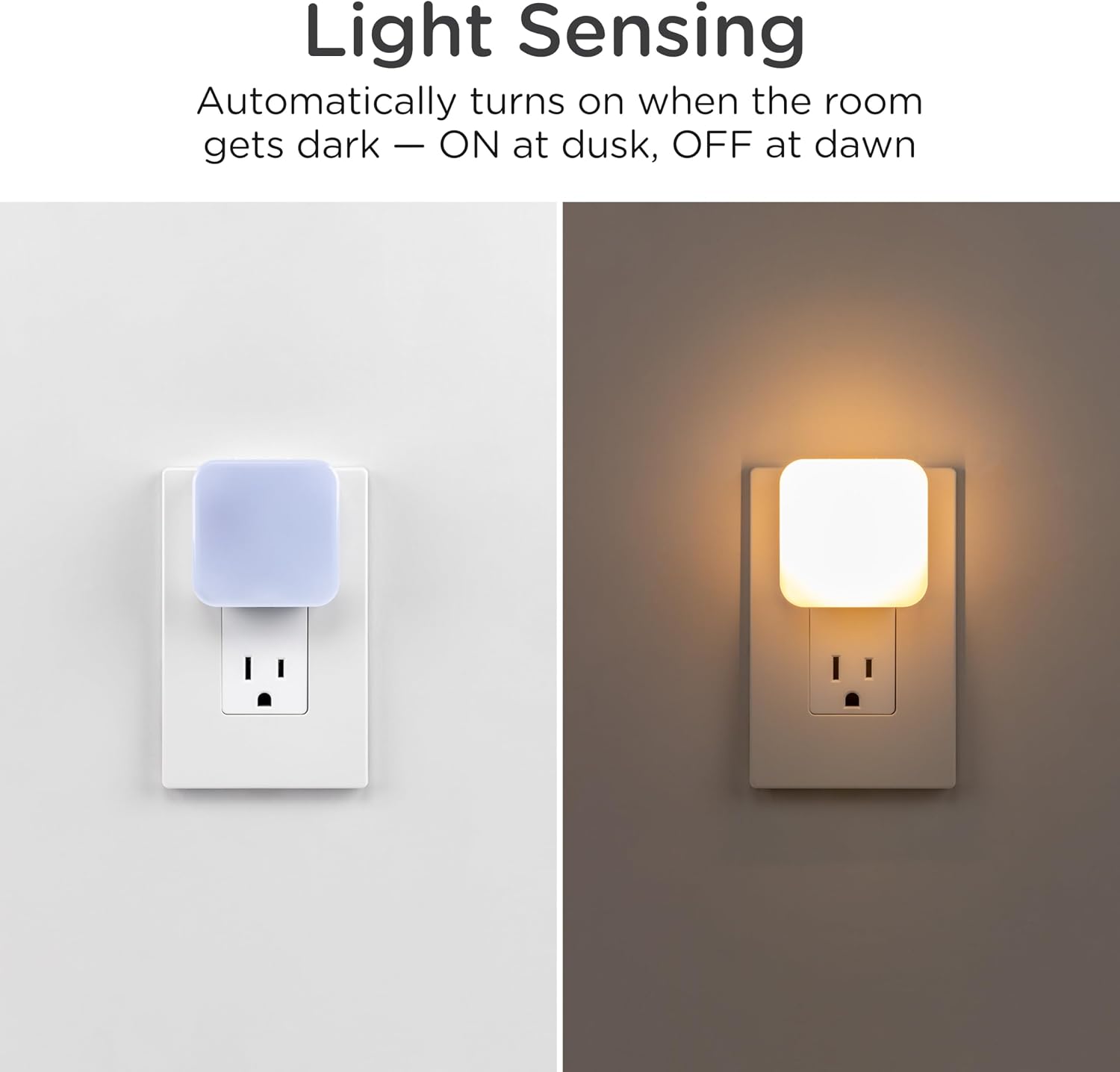 Lights by Night Dimmable LED Night Light, Plug-in, Dusk to Dawn Sensor, Adjustable, Compact, 4 Settings, Ambient Lighting, for Kids or…
