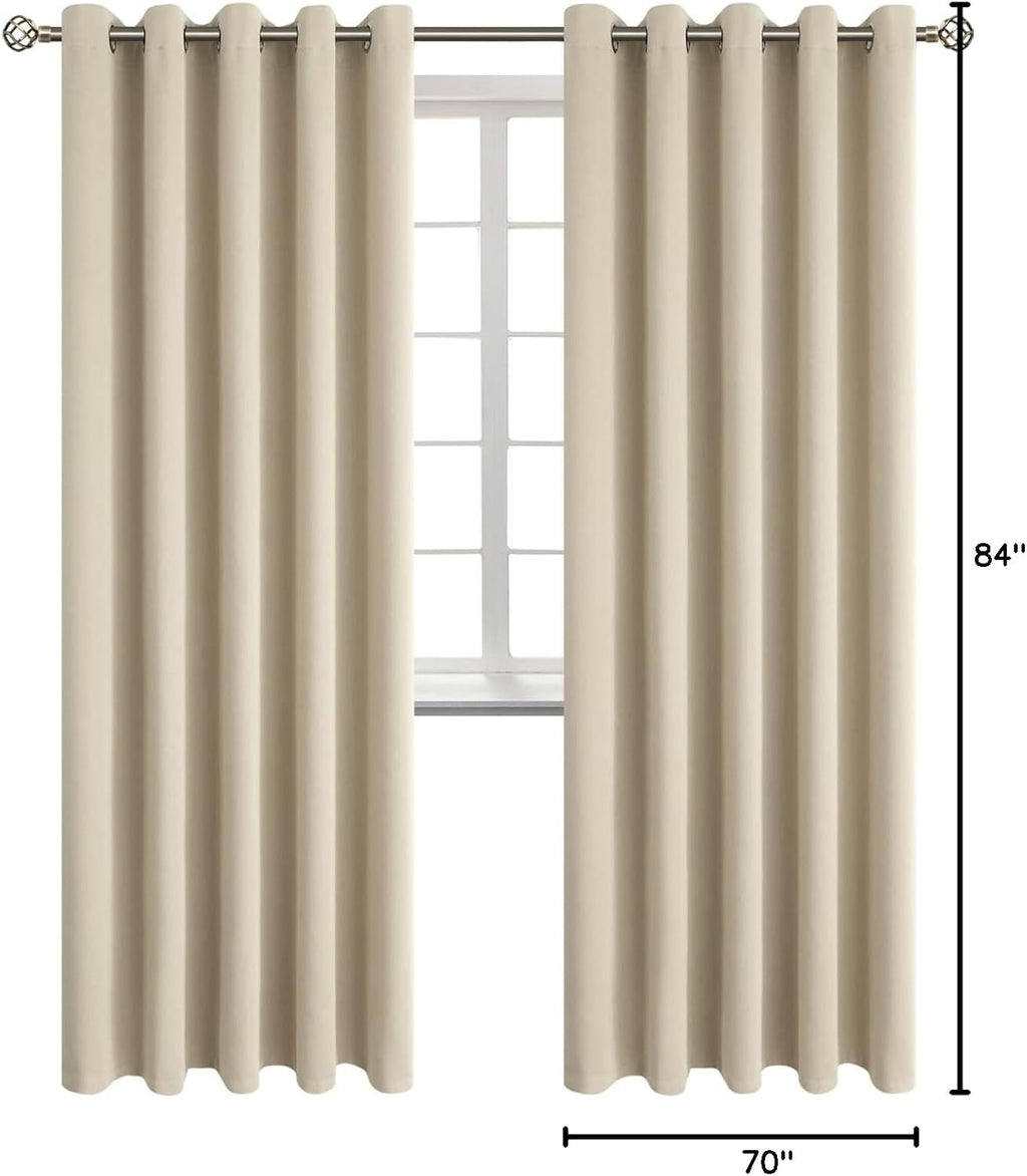 BGment Room Darkening Curtains 84 Inches Long - Grommet Thermal Insulated Drapes Window Treatment Curtains for Bedroom, 2 Panels, 70 x 84 I…