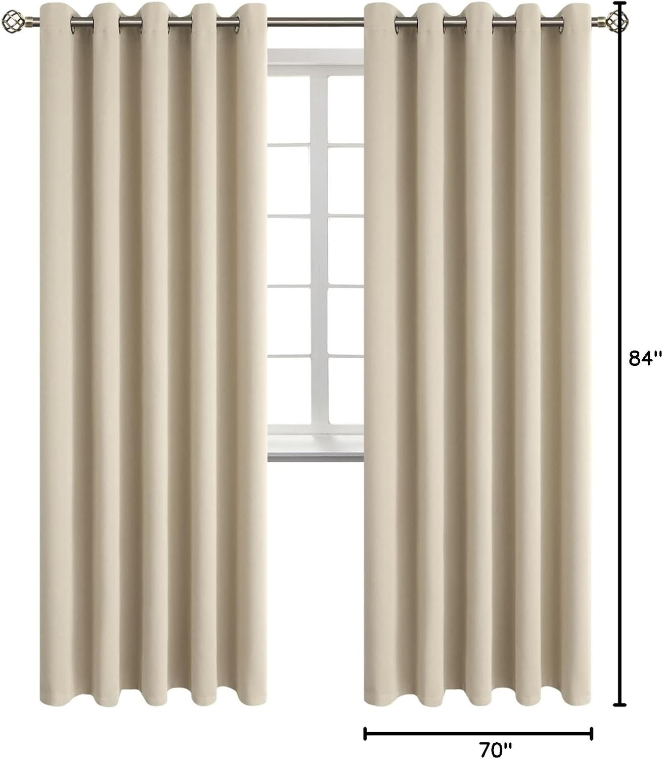 BGment Room Darkening Curtains 84 Inches Long - Grommet Thermal Insulated Drapes Window Treatment Curtains for Bedroom, 2 Panels, 70 x 84 I…