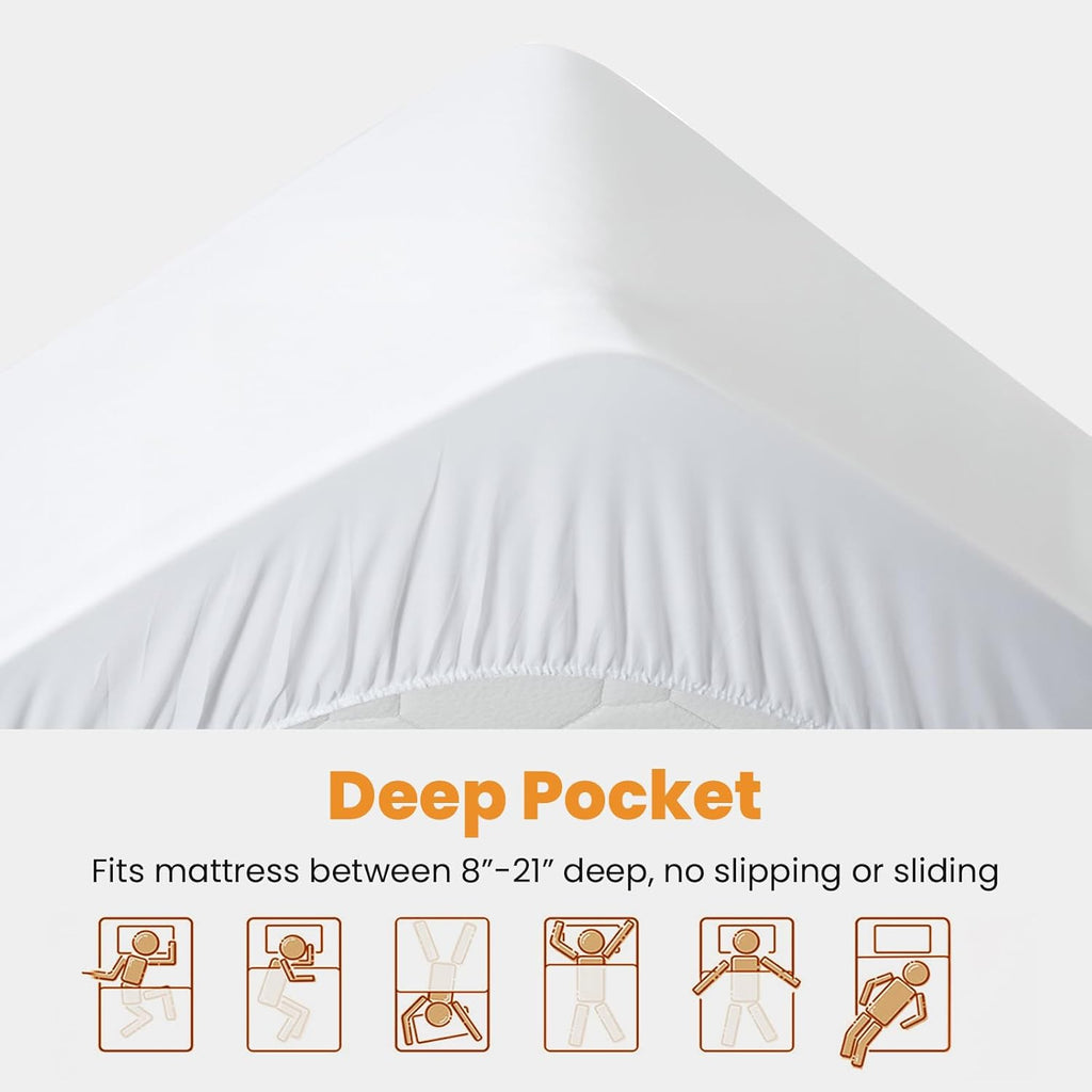 Matbeby Twin Size Mattress Pad - Cooling Breathable Mattress Topper, Quilted Fitted Mattress Protector, Pillow Top Mattress Cover with 8-21…
