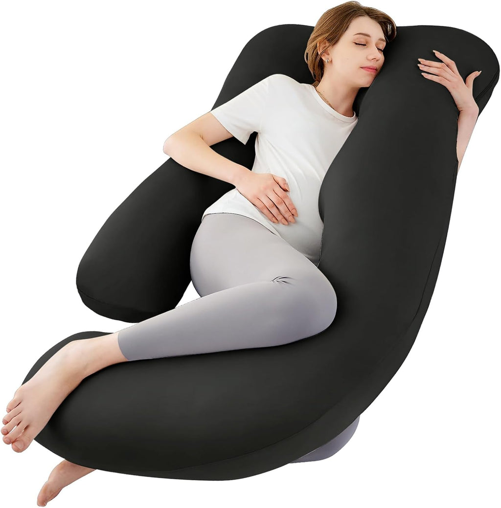Sasttie Pregnancy Pillows for Sleeping, Jumbo U Shaped Cooling Full Body Pillow with Removable Cover, Pregnant Women Must Haves, Maternity…