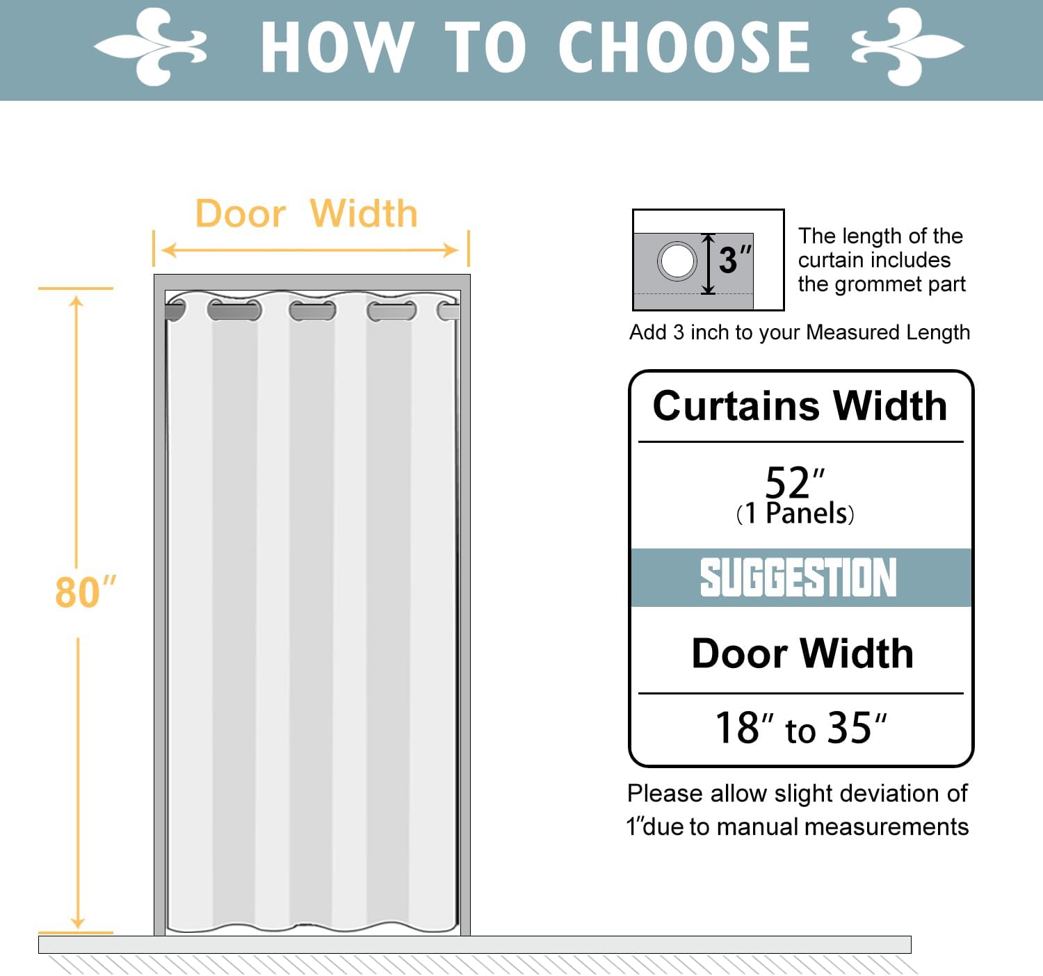 ChrisDowa Blackout Door Curtains for Doorway Privacy, Grommet Closet Curtains for bedroom closet door, Thermal Insulated Temporary Doorway…