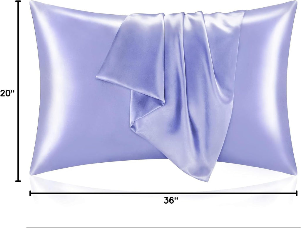 Bedelite Satin Pillowcase for Hair and Skin, Super Soft and Cooling Similar to Silk Pillow Cases 2 Pack with Envelope Closure, Gift for Wom…