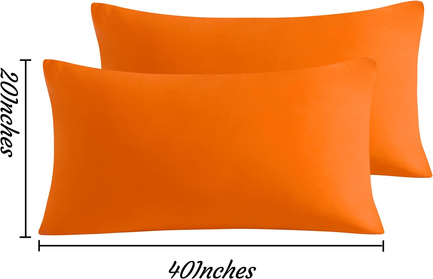 Ntbay King Pillow Cases Set of 2, 2 Pack Brushed Microfiber 20x40 Pillow Cases, Soft, Wrinkle, Fade, Stain Resistant Orange Pillow Cases wi…
