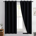 Yakamok 100% Blackout Curtain Panels 63 inches Cold and Light Blocking Drapes for Nursery, 2 Thick Layers Thermal Insulated Draperies (2 Pi…