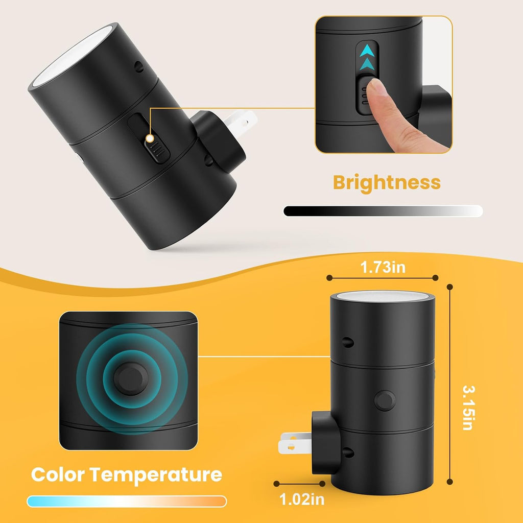 Volisun Night Lights Plug into Wall, Dimmable LED Nightlight with Dusk to Dawn Light Sensor, 0-100LM Adjustable Brightness, 3 Color Tempera…